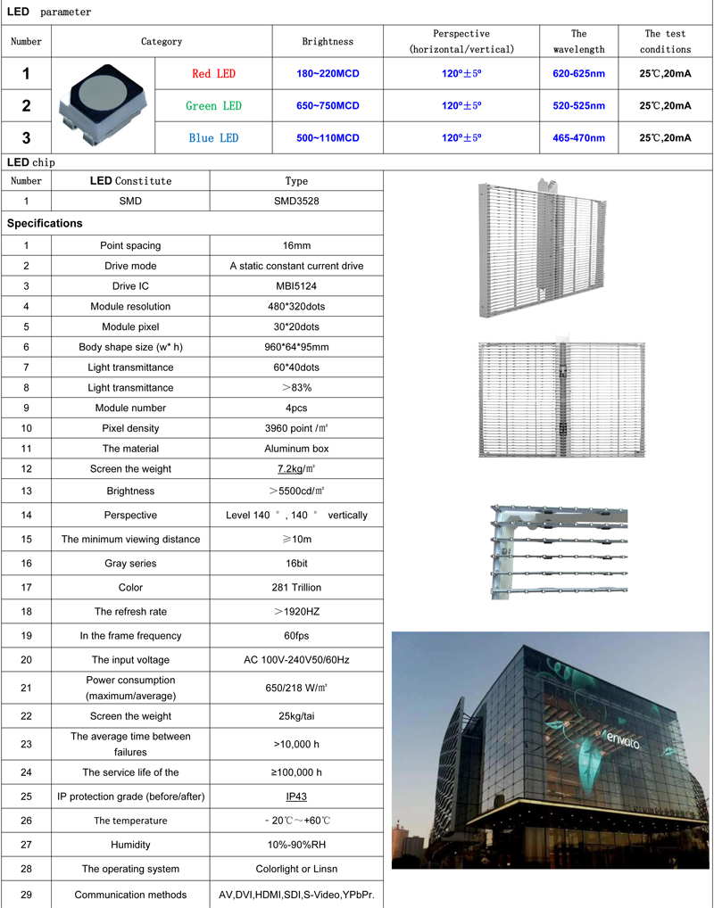 江蘇亮彩-wall系列P16透明屏（工程應用）規格書